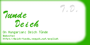 tunde deich business card